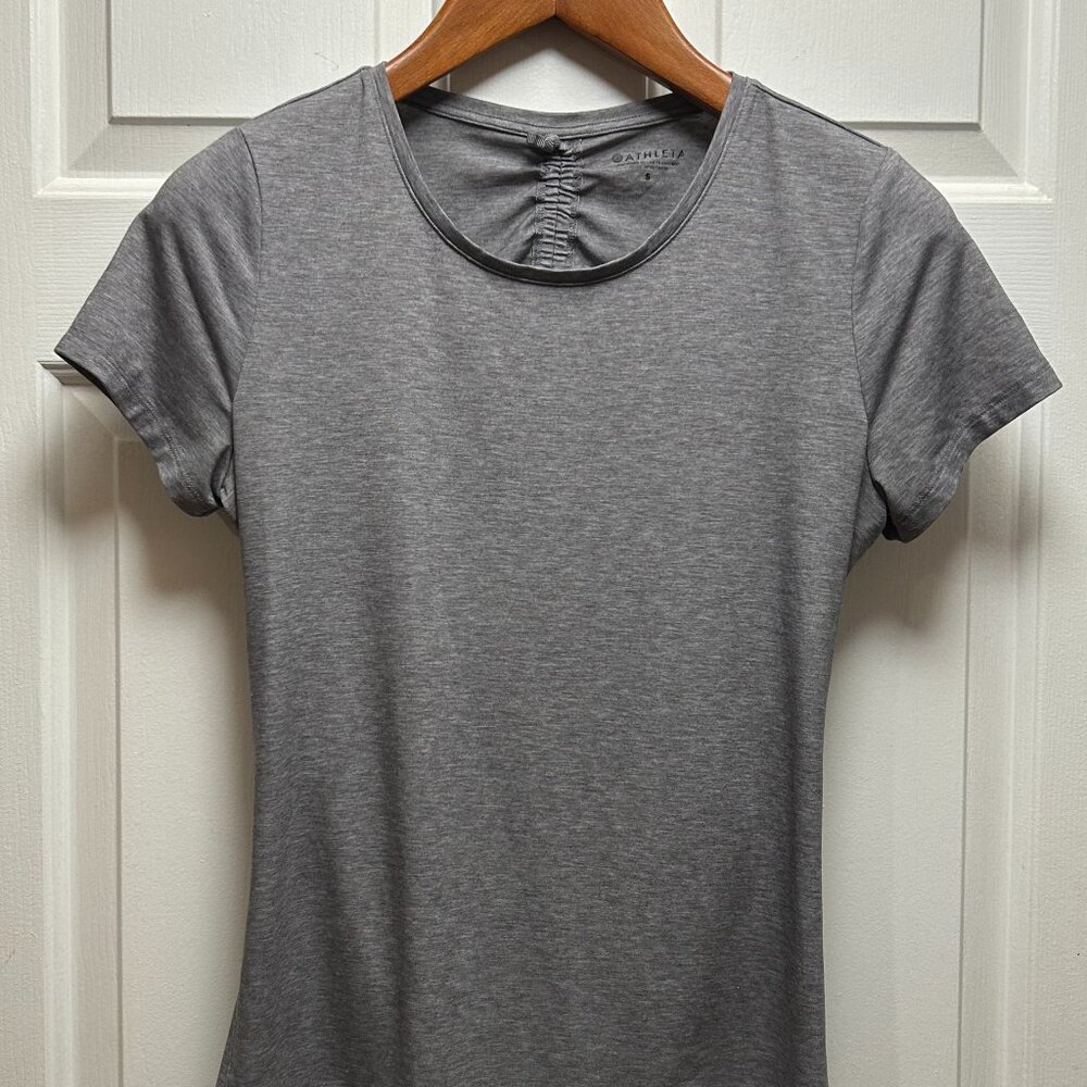 Athleta Encore Tee in Heather Gray with Cinch Detail, Size S